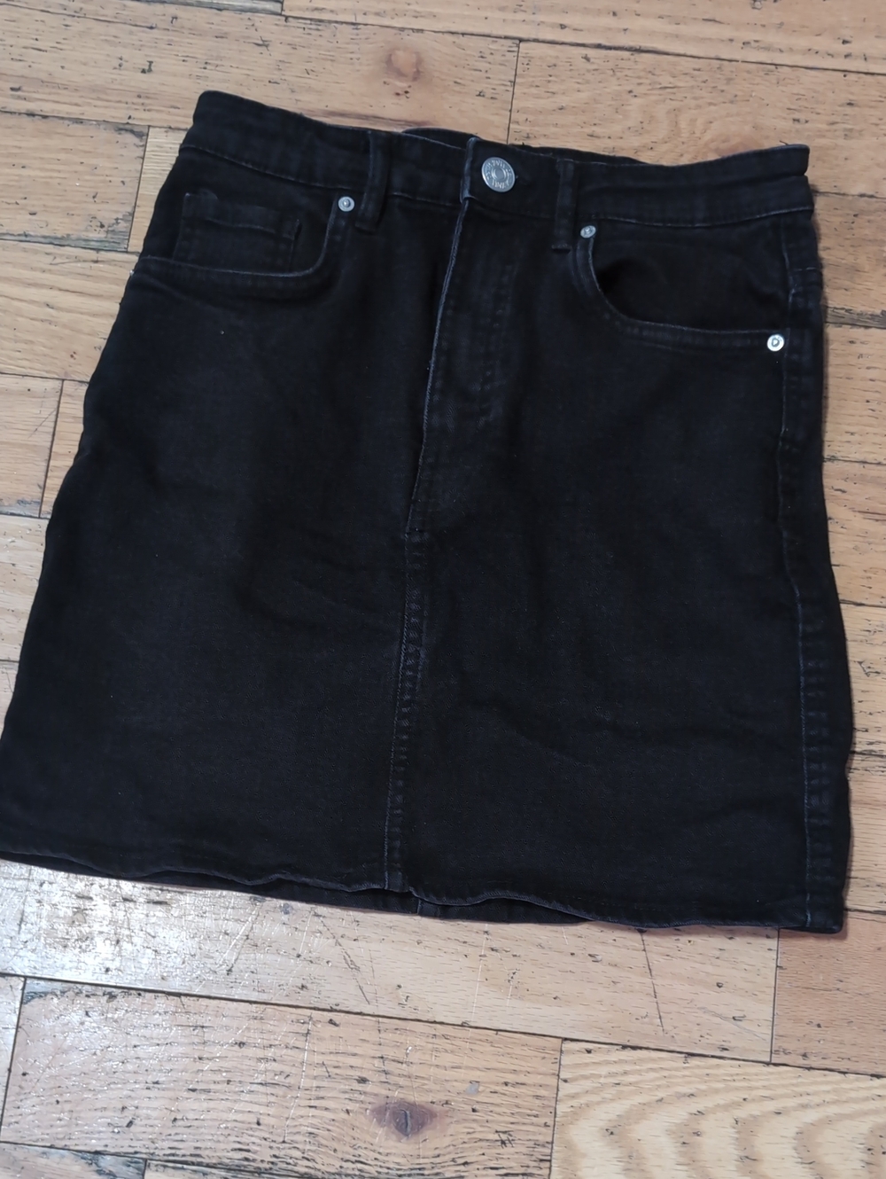 Zara Black Denim Mini Skirt - Women's SMALL *F22